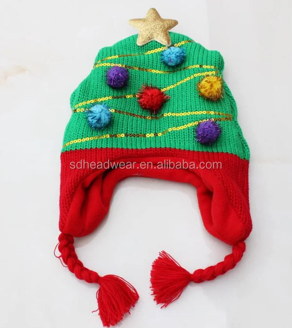 baby hat, baby funky knitted hat, knitted baby christmas hat.png