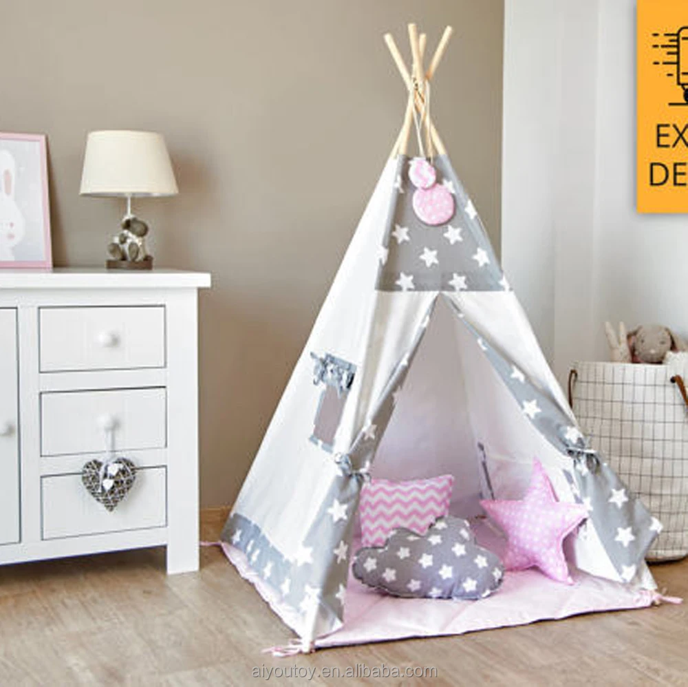 
AIYOU wholesale for 100% Cotton Canvas Kids Boys Girls Teepee Outdoor Tent teepee 