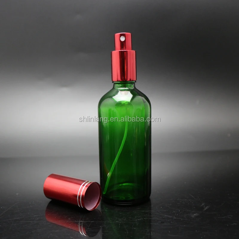 Refillable Amber Glass Sprayer Bottles 100ml (3.5oz) With Black Fine