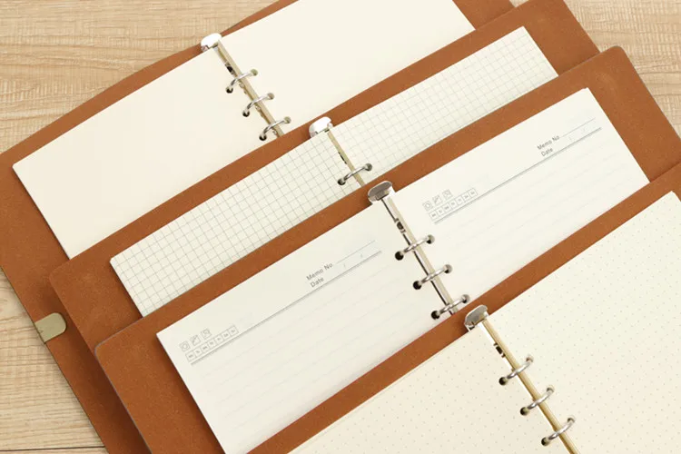 B5 Soft Cover Leather Bound Journal Loose leaf Dotted/lined/blank