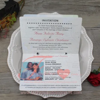 2018 Latest Personalized Chic Passport Wedding Invitation With