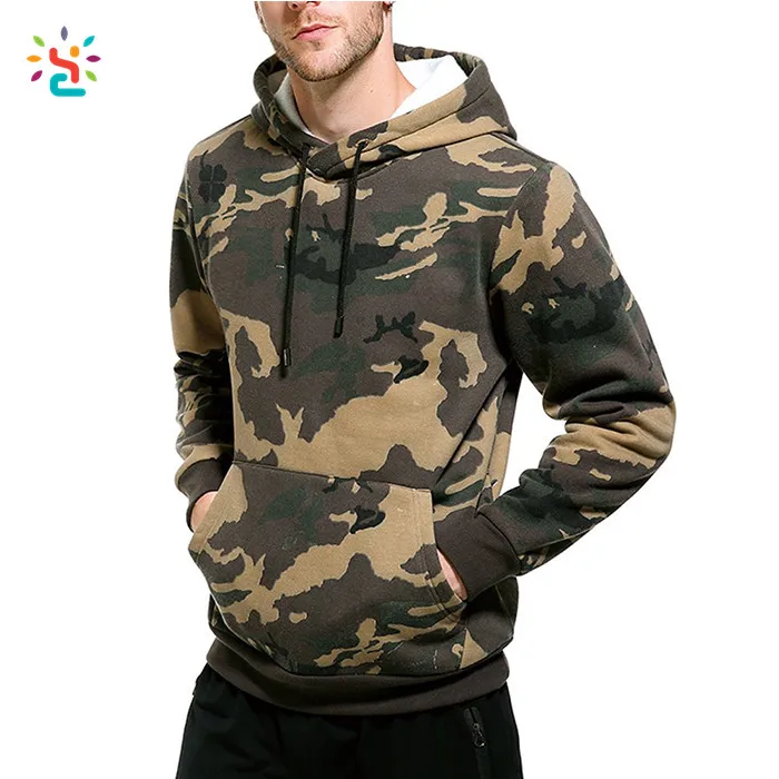 Custom Cowl Neck Camouflage Hoodies Men Hoodies Olive Without Ribbed ...