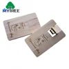 Eco-Friendly Customized Logo Pattern Business Gift Wooden Credit Card Style Ultra Thin Usb Flash Drives Usb With Custom Logo