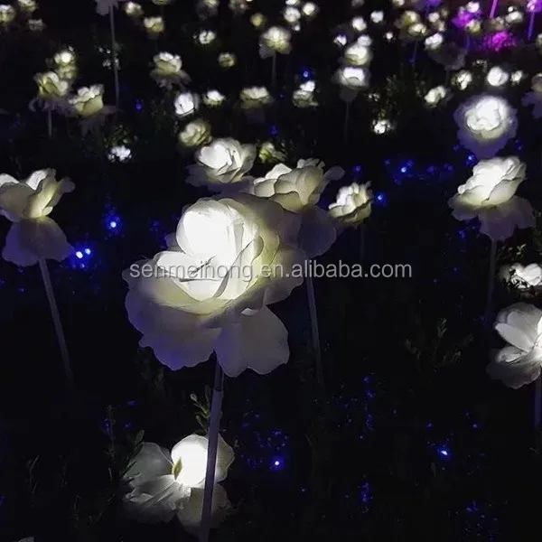 Custom Decorative Party Colored Artificial Led Lights Plastic Flowers Buy Artificial Flowers