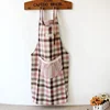 Proper price Cotton hemp plaid stripe patchwork kitchen apron