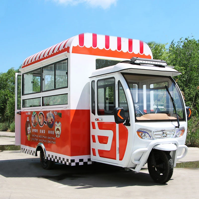 Commercial Electric Beach Tricycle Ice Cream Vending Food Cart For Sale