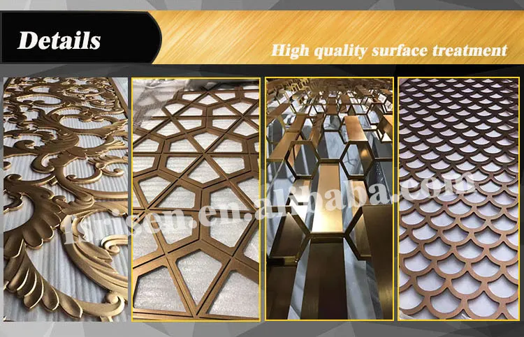 restaurant decorative stainless steel room partition door