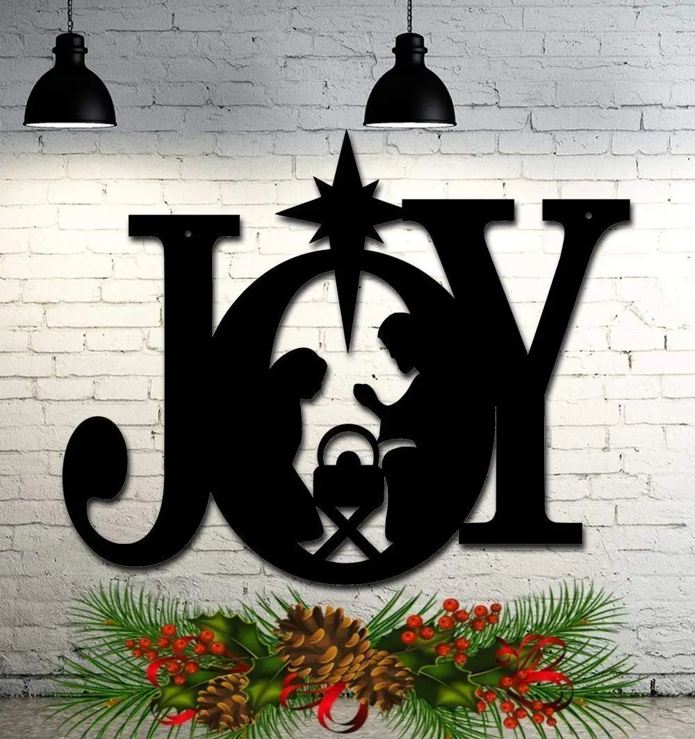 Joy Nativity Christmas Decoration Indoor/Outdoor - 23 inches wide x 18.5 in...