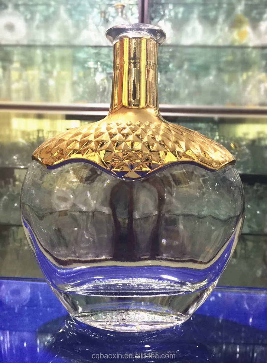 定制设计高端装饰玻璃瓶干邑 750毫升 (玻璃工厂)