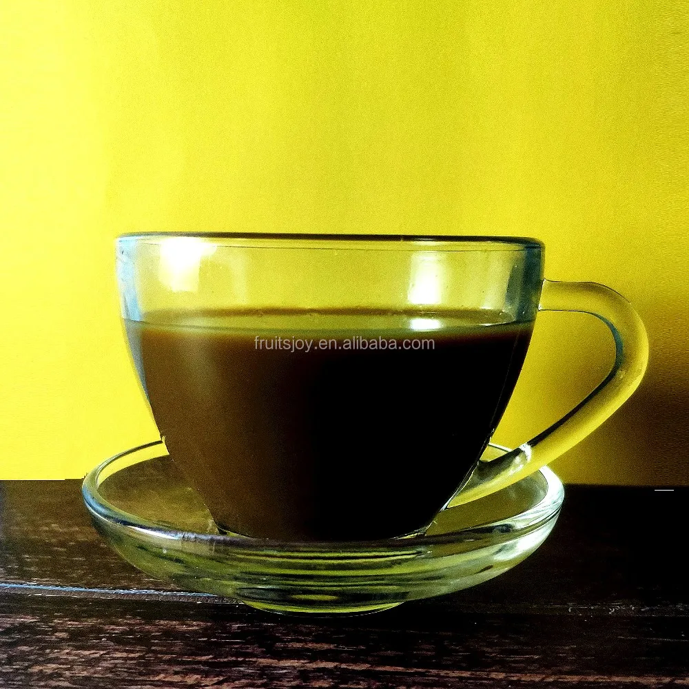 New Product Round Transparent Glass Tea Coffee Cup Clear Borosilicate Glass Tea Coffee Cup