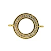2019 simple gold necklace circle pendant with rhinestone setting for jewelry making
