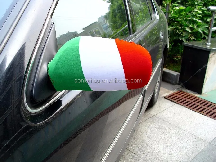 Wholesale cheap elastic polyester Poland flag car side mirror cover sock details