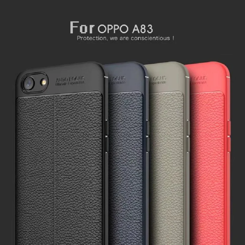 Litchi pattern Soft Tpu case For Oppo A83 Cover