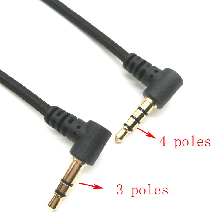 3.5mm Trrs To Trs Male Replacement Audio Cable For Headphone With Mic ...