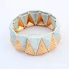 Gold Matte Mint Triangle Stretch Bracelet Bangle Geogetrical Metal Bangle
