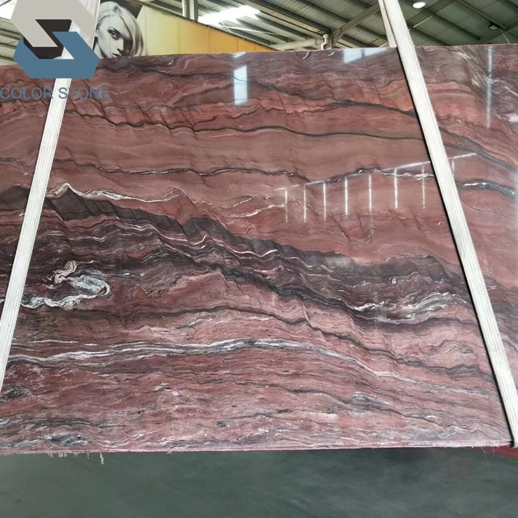Top quality best price brazilian exotic red fusion quartzite slabs