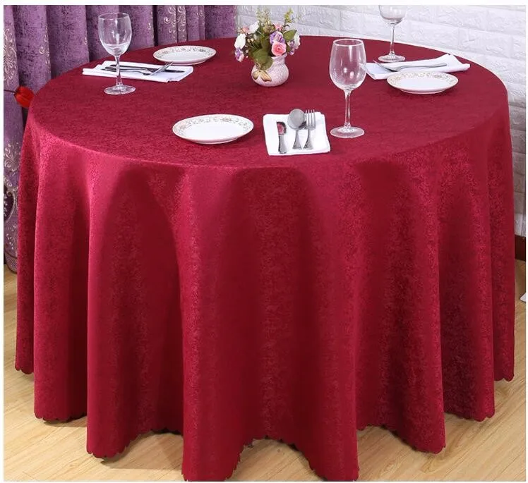 Luxury Wholesale Jacquard 132 Round Cream White Tablecloths For Wedding