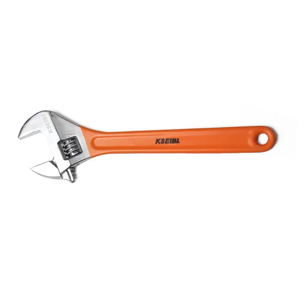 KSEIBI 141490 Adjustable Wrench Tool Extra Wide Jaws No Slip PVC Grip Handle 12 Inch