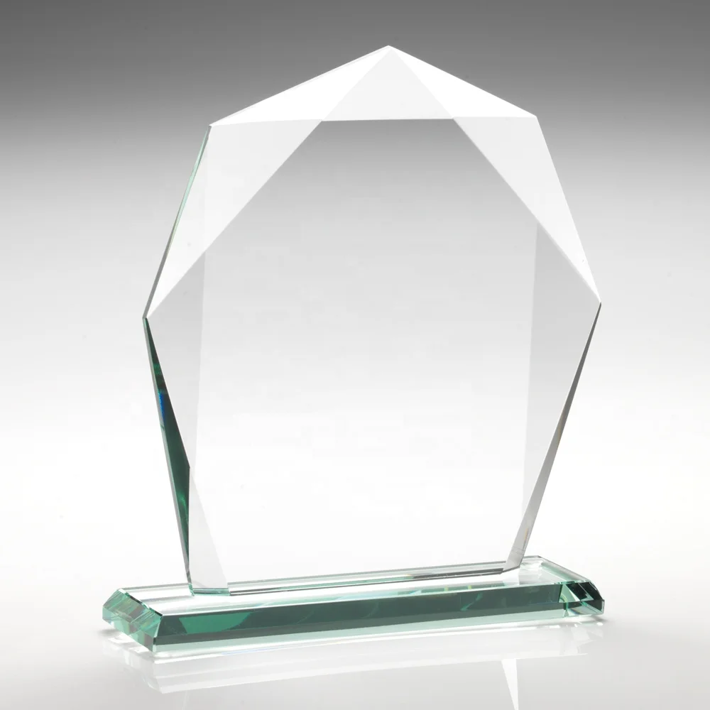 玉绿色玻璃奖杯奖励自定义标志