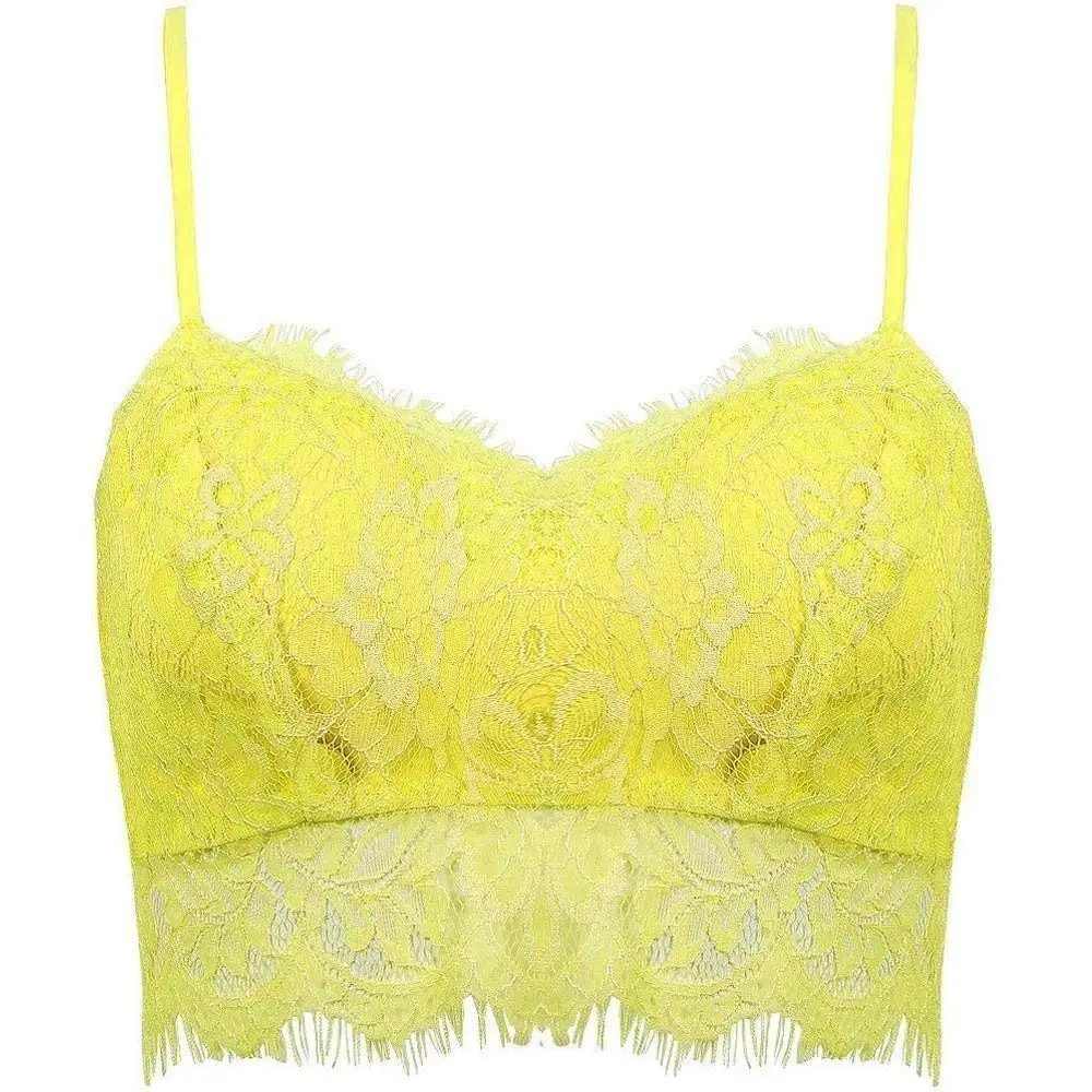 yellow lace bralette top