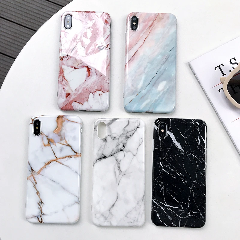Luxury TPU Marble Phone Case For IPhone XR Custom Mobile Cover