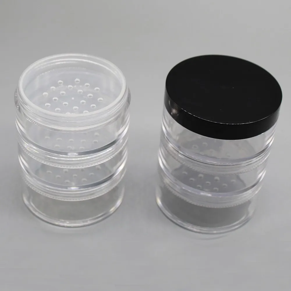 35g As Round Clear Stackable Plastic Loose Powder Jar With Sifter Buy