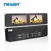 Dual 7 Inch 3RU Rack mount 16:9 tft lcd display Broadcasting double display monitor