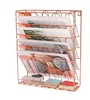 Iron Material Wall Mounted File Holder with 6 Compartments File Organizer for Letters and Documents