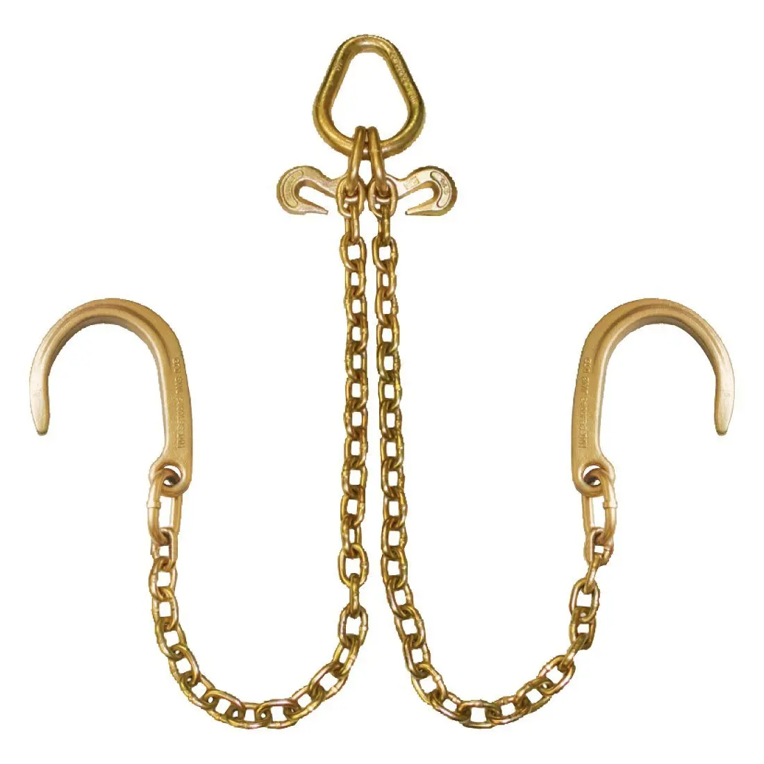 4,700 Pound Safe Working Load 40 Inch VULCAN Johnstown Grade 70 Towing Chain Bridle with 8 Inch J Hooks and Alloy T Hooks