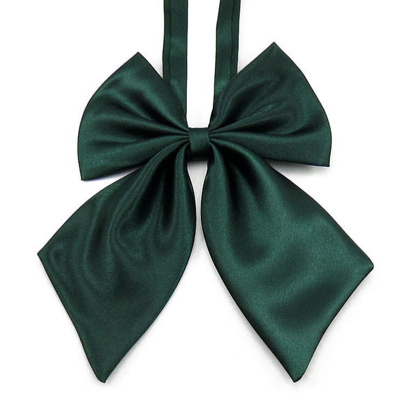 High quality polyester Lady tie collar flower cable tie Pure color bow tie for women
