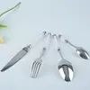 Hot selling glass handle flatware 4 pc clear flakes spoon and fork cutlery set with gift box package