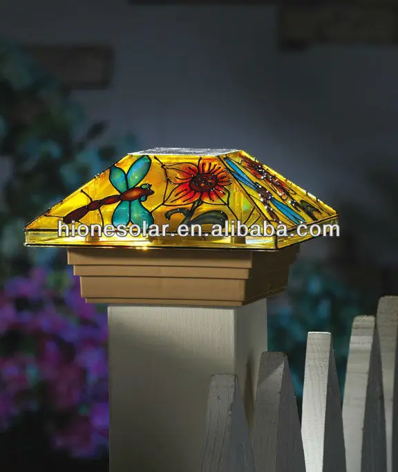 Plastic Dragonfly Solar Light Fence Post Cap