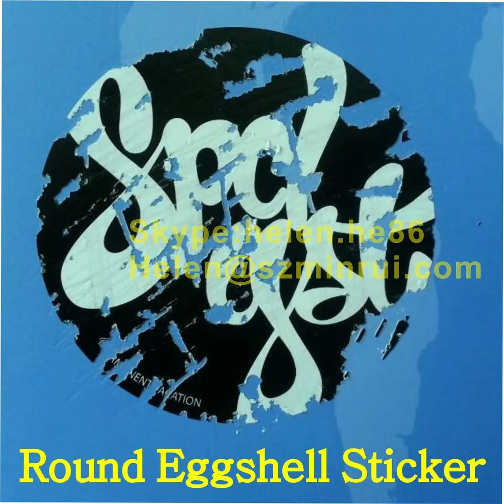 Custom Printed Eggshell Stickers With Design,10x10cm Size Black Ink