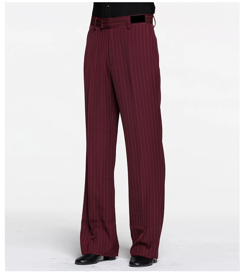 Mens Dance Pants Black White Pinstripe Classic Dance Pants For Latin
