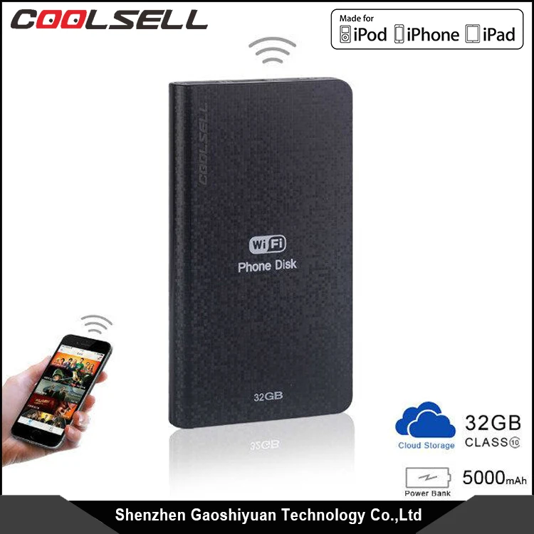 Backup Plus Slim Portable External Hard Drive with 32GB Wifi Cloud Storage and disk mobile usb 3.0 wifi disk power bank