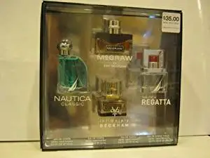 Coty Gift Set - 4 Piece - Nautica Classic .5oz Edt - Mcgraw .5oz Edt - Nautica Regatta.5oz Edt - Intimately Beckham .5oz Edt