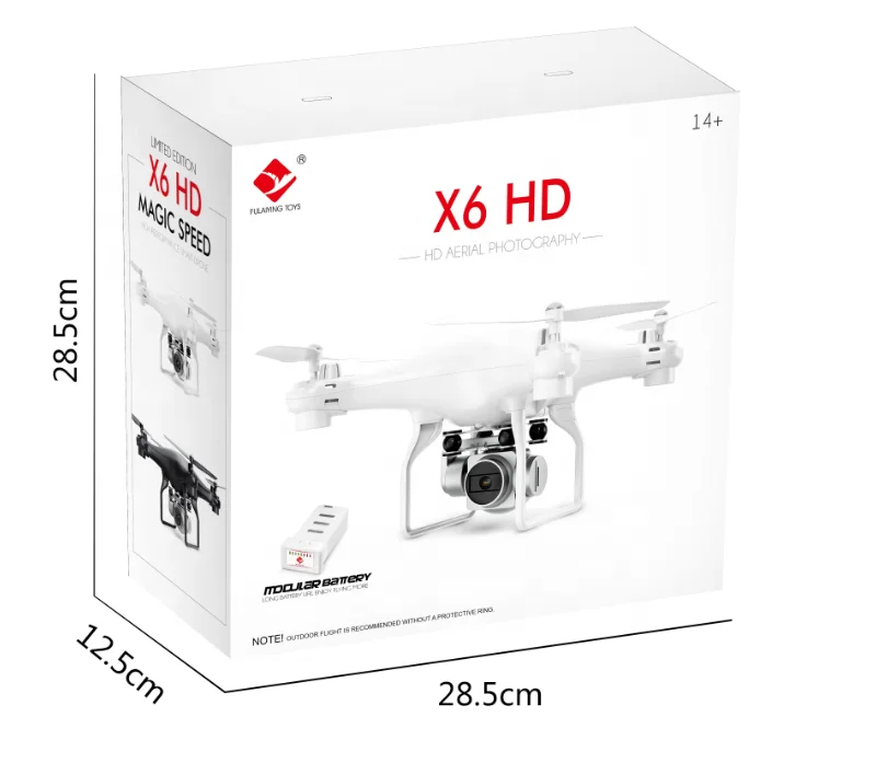 Flying X6HD Remote Control 2.4Ghz RC Drones with Long Flight Time Installed HD Camera Quadcopter Lithium Battery Helicopter Toy