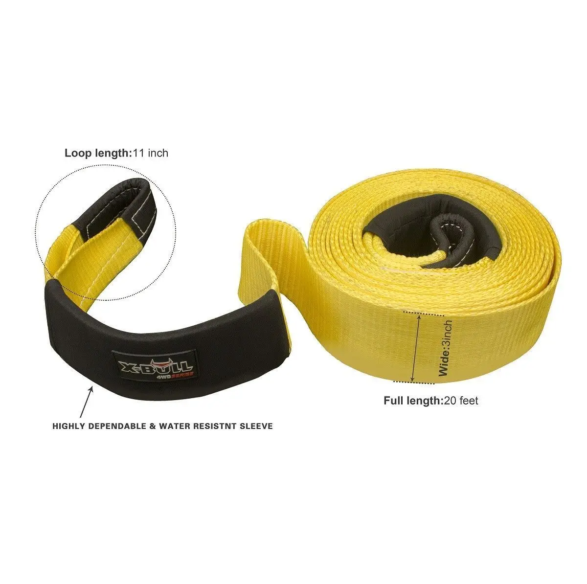 20ft 3'' 30000lbs Snatch Strap Recovery Tow Strap - Buy Tow Strap ...