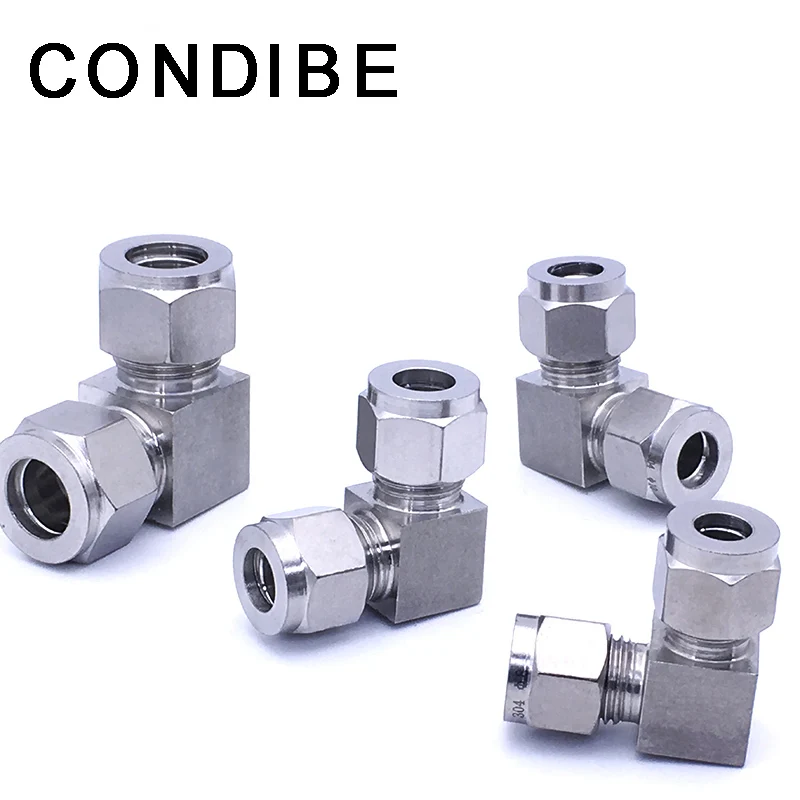 Condibe Ss 316 Swagelok 90 Degree Double Ferrule Instrument Tubing Union Elbow Connector Fitting