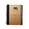 Wholesale Kraft Material Coil Notebook with Calculator and Pen,Solar Power Calculator