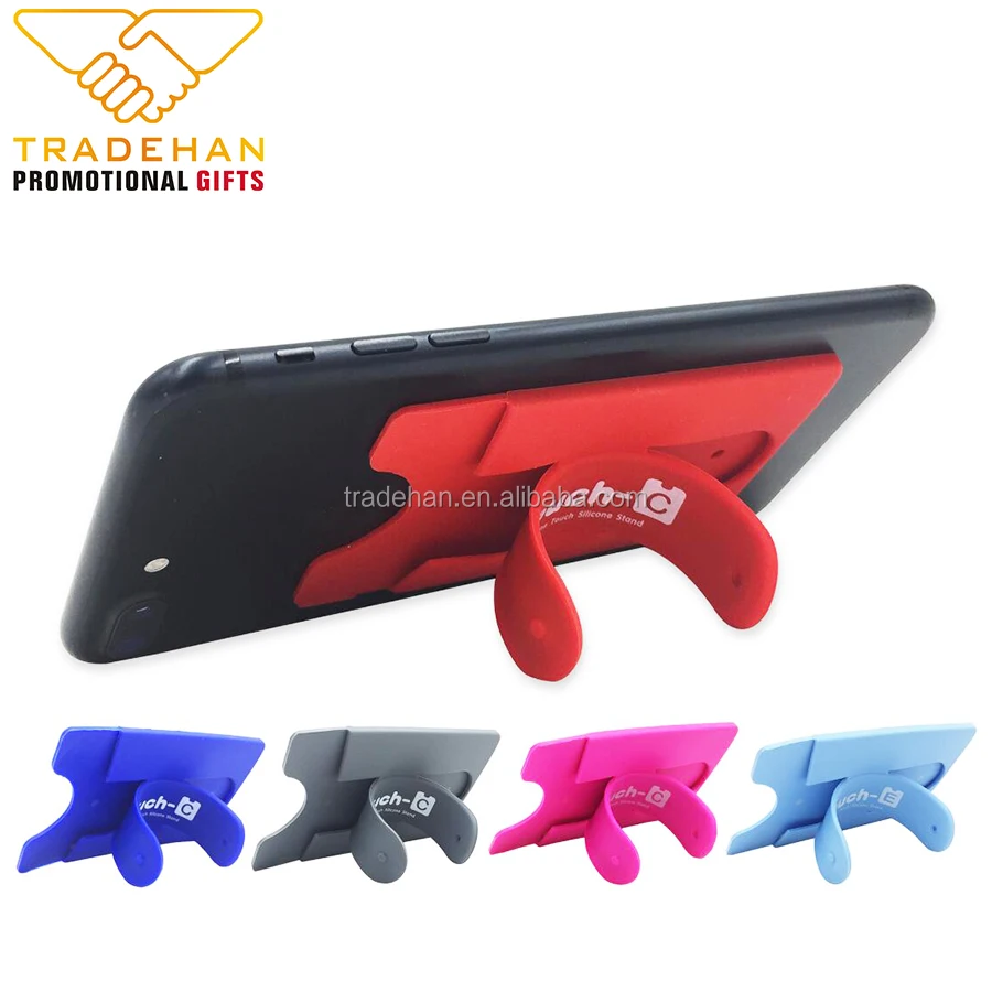 Custom Silicone Rubber Credit Card Holder For Mobile Cell Phone