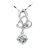 2019hot selling cheap wholesale 925 Sterling Silver heart pendant with cz diamond silver jewelry necklace