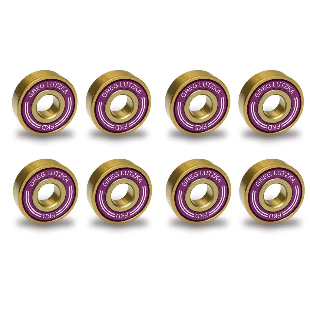 FKD Bearings Greg Lutzka Pro Purple / Gold Skateboard Bearings