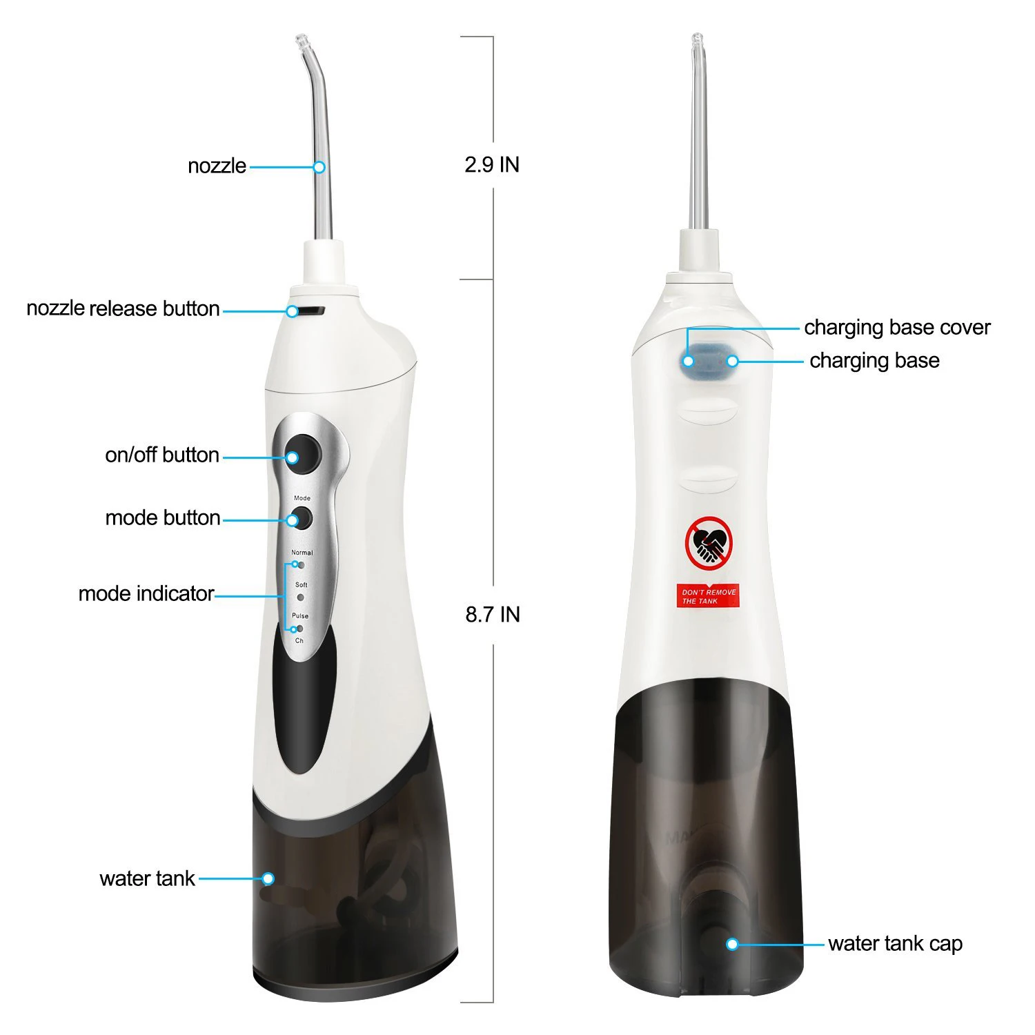 Water Flosser Cordless Oral Irrigator Portable Dental Water Flosser for Travel and Home