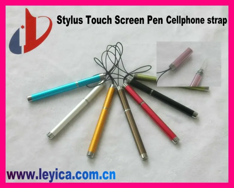 Aluminum Positive Plating Cellphone Strap Stylus Touch Screen Pen