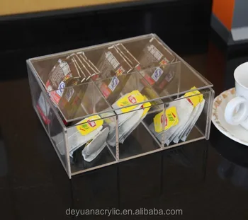 Rectangle Transparency Acrylic Tea Bag Box Perspex Caddy Rectangle Transparency Acrylic Tea Bag Box Perspex Caddy Plexiglass Organizer