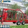 forest log trailer with crane for tractor loading logs and timber