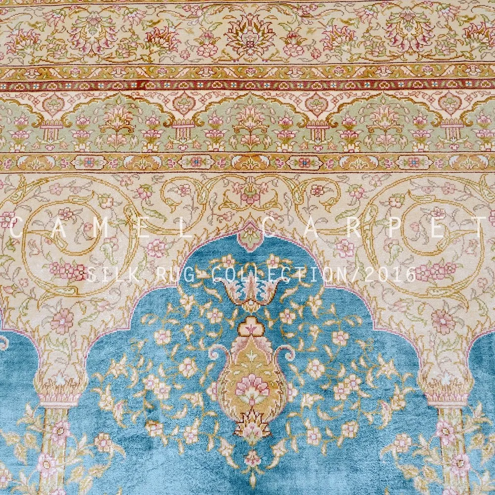 Blue Area Rug Persian Silk Arabic Hand Knotted Prayer Rugs Buy Hand 