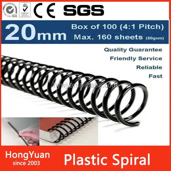 
Rubber & Plastics plastic spiral for binding hair , plastic spiral binding coil , plastic spiral coils book 