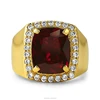 Men Jewelry Fashion Gold Artificial Stone Ruby Ring